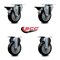 Service Caster 4'' Black Poly Wheel Swivel Top Plate Caster Set with 2 Posi Brakes 2 Rigid, 4PK SCC-20S414-PPUB-BLK-PLB-2-R-2 - alternate 6